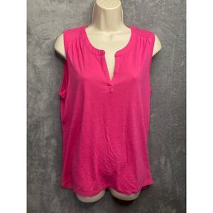SONOMA LIFE+STYLE Womens Pink Sleeveless Lace Back V Neck‎ Tank Top Shirt M